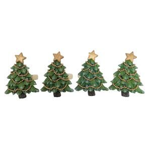 4 Christmas Tree Napkin Rings Holiday Table Décor Festive Set Dinner Party READ